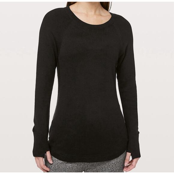 Lululemon Black Hello Aloe Pullover Sweater Size 10 Silk Modal Blend 25030 - Picture 1 of 8